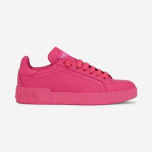 Dolce Gabbana D&G Women Calfskin Portofino Sneakers-Rose