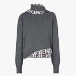Fendi Women Sweater Gray Cashmere and Wool Pullover