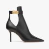 Jimmy Choo Women Nell Ankle Boot 85 Black Calf Leather Ankle Boots 10 Jimmy Choo Women Nell Ankle Boot 85 Black Calf Leather Ankle Boots