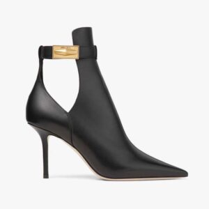 Jimmy Choo Women Nell Ankle Boot 85 Black Calf Leather Ankle Boots