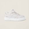 Miu Miu Women Bleached Leather Sneakers in EVA Sole with Logo