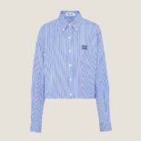 Miu Miu Women Poplin Shirt with Embroidered Logo