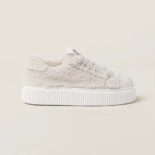 Miu Miu Women Shearling Sneakers with EVA Sole with Logo