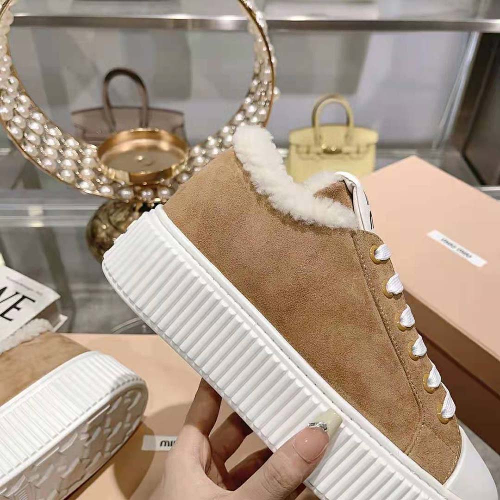 Miu Miu Women Suede Sneakers EVA Sole with Logo 8 Miu Miu Women Suede Sneakers EVA Sole with Logo - Image 8