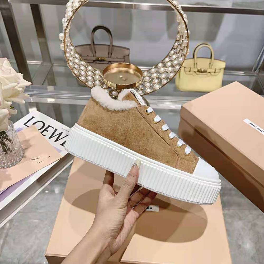 Miu Miu Women Suede Sneakers EVA Sole with Logo 6 Miu Miu Women Suede Sneakers EVA Sole with Logo - Image 6