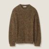 Miu Miu Women Wool and Cashmere Sweater with Knit Logo Patch-Green