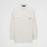 Prada Men Pinwale Corduroy Shirt-White