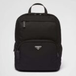 Prada Men Re-Nylon and Saffiano Leather Backpack-Black