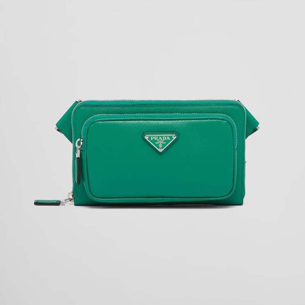 Prada Men Saffiano Leather Belt Bag-Green
