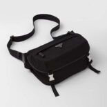Prada Unisex Re-Nylon and Saffiano Leather Shoulder Bag-Black
