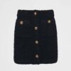 Prada Women Bouclé Mohair Miniskirt-Black