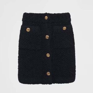 Prada Women Bouclé Mohair Miniskirt-Black