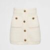 Prada Women Bouclé Mohair Miniskirt-White