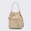 Prada Women Duet Re-Nylon Bucket Bag-Beige