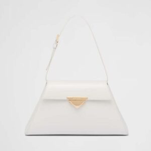 Prada Women Medium Brushed Leather Handbag-White