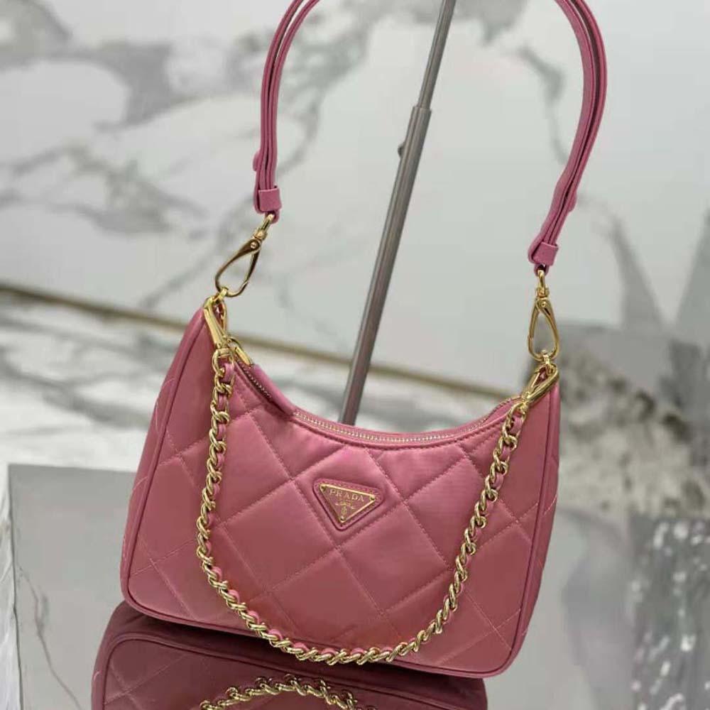 Prada Women Re-Edition 1995 Chaîne Re-Nylon Mini-bag-Pink 2 Prada Women Re-Edition 1995 Chaîne Re-Nylon Mini-bag-Pink - Image 2