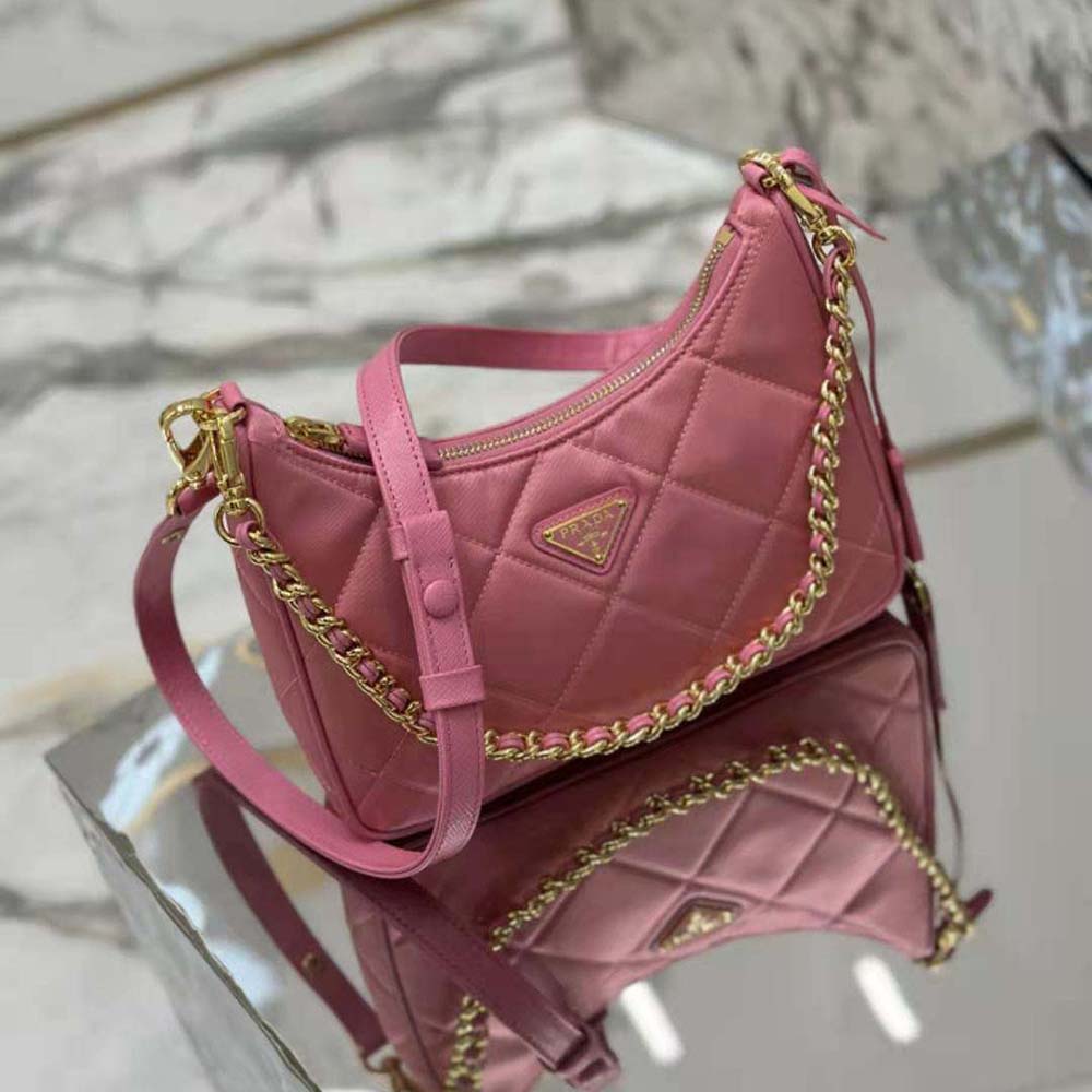 Prada Women Re-Edition 1995 Chaîne Re-Nylon Mini-bag-Pink 3 Prada Women Re-Edition 1995 Chaîne Re-Nylon Mini-bag-Pink - Image 3