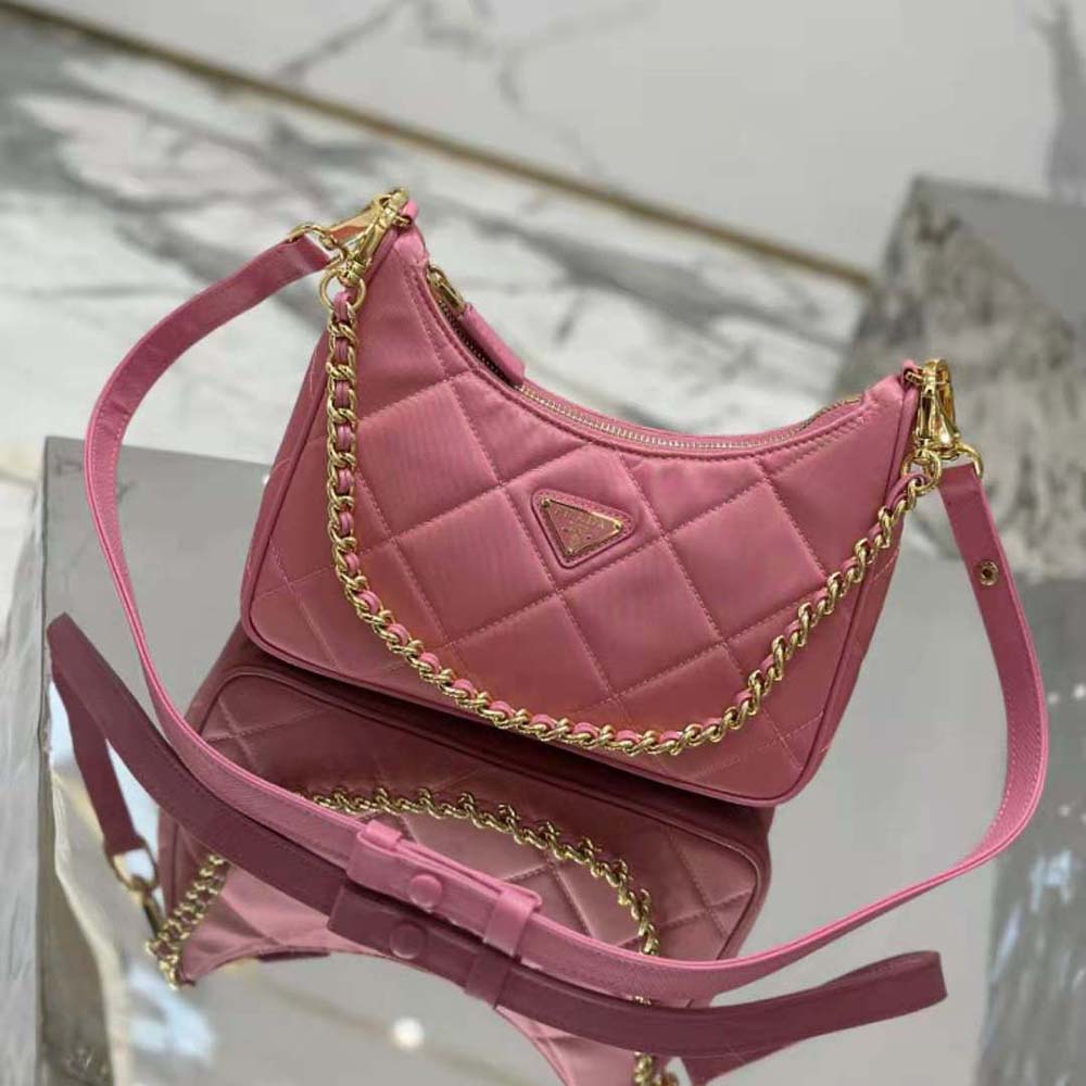 Prada Women Re-Edition 1995 Chaîne Re-Nylon Mini-bag-Pink 4 Prada Women Re-Edition 1995 Chaîne Re-Nylon Mini-bag-Pink - Image 4