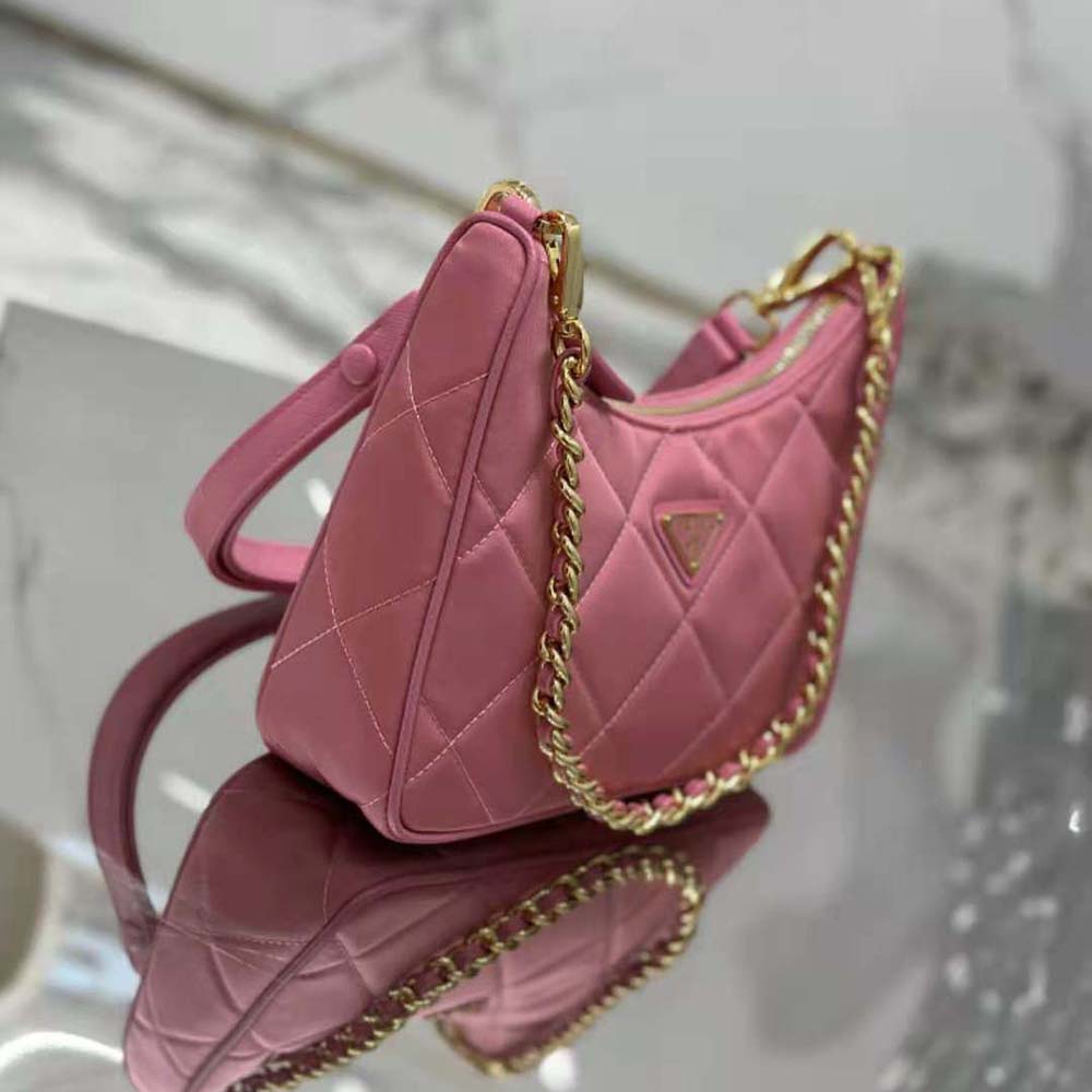 Prada Women Re-Edition 1995 Chaîne Re-Nylon Mini-bag-Pink 6 Prada Women Re-Edition 1995 Chaîne Re-Nylon Mini-bag-Pink - Image 6