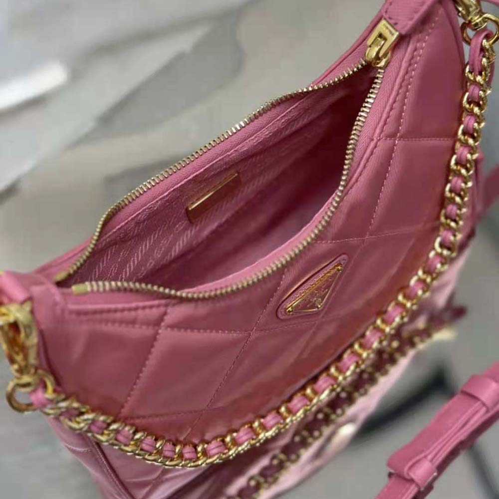 Prada Women Re-Edition 1995 Chaîne Re-Nylon Mini-bag-Pink 9 Prada Women Re-Edition 1995 Chaîne Re-Nylon Mini-bag-Pink - Image 9