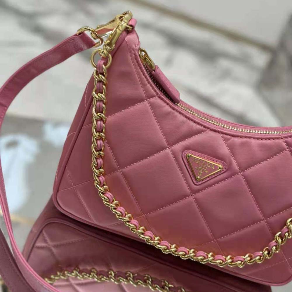 Prada Women Re-Edition 1995 Chaîne Re-Nylon Mini-bag-Pink 8 Prada Women Re-Edition 1995 Chaîne Re-Nylon Mini-bag-Pink - Image 8