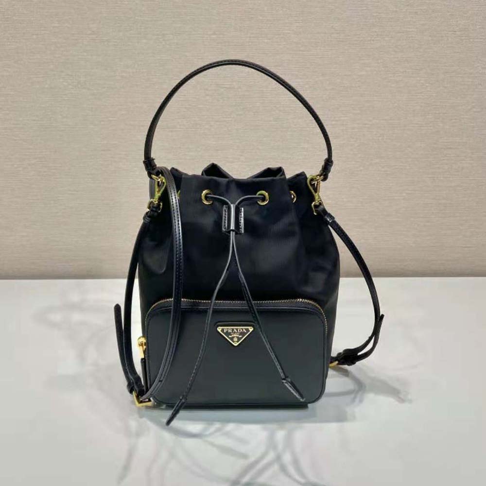 Prada Women Re-Nylon and Brushed Leather Bag-Black 2 Prada Women Re-Nylon and Brushed Leather Bag-Black - Image 2