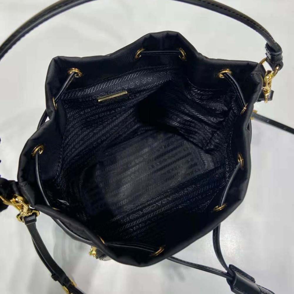 Prada Women Re-Nylon and Brushed Leather Bag-Black 8 Prada Women Re-Nylon and Brushed Leather Bag-Black - Image 8