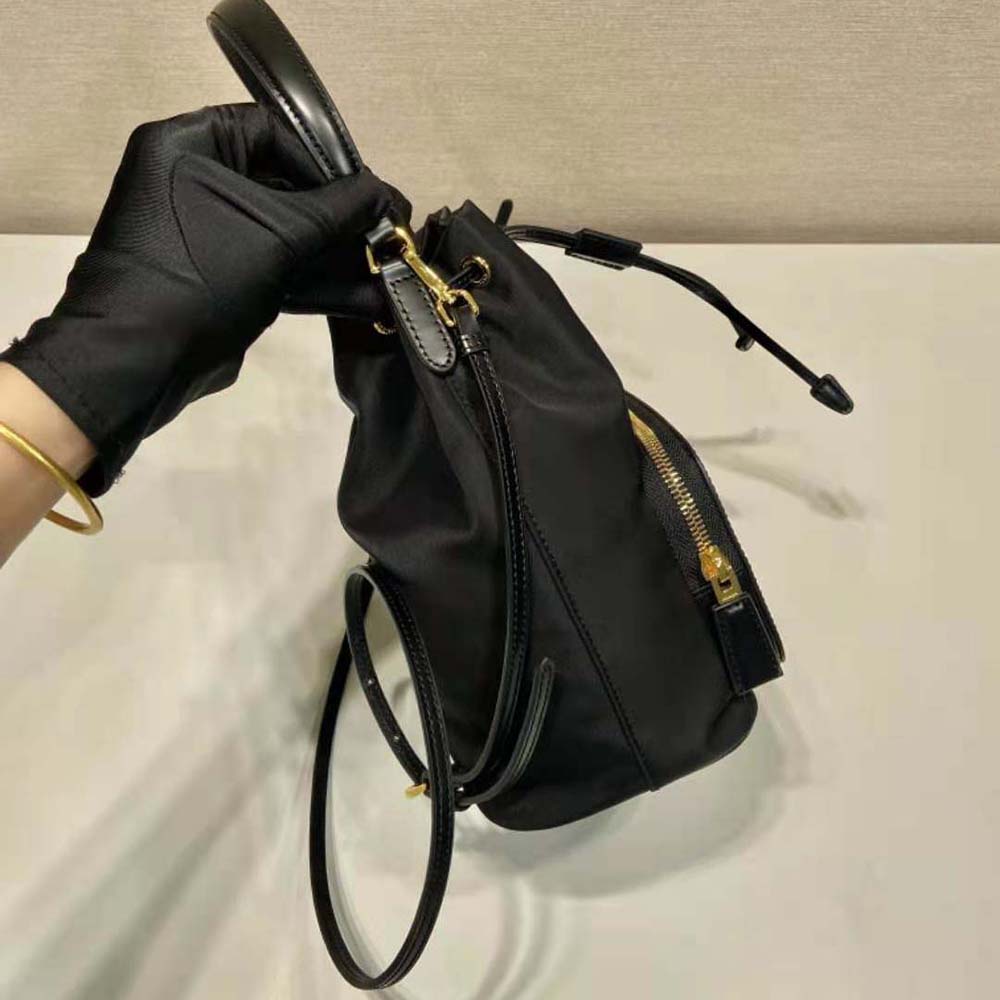 Prada Women Re-Nylon and Brushed Leather Bag-Black 6 Prada Women Re-Nylon and Brushed Leather Bag-Black - Image 6
