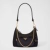 Prada Women Re-Nylon and Brushed Leather Mini-bag-Black 12 Prada Women Re-Nylon and Brushed Leather Mini-bag-Black