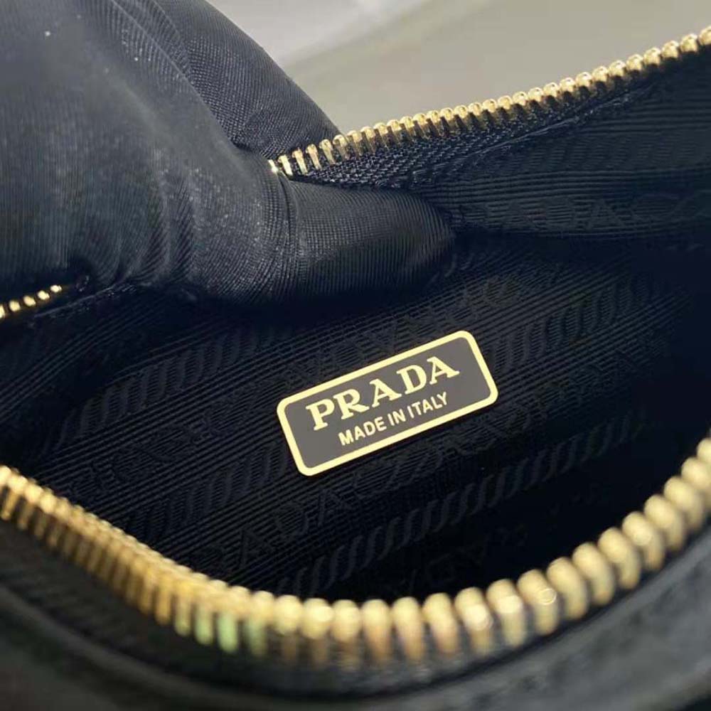 Prada Women Re-Nylon and Brushed Leather Mini-bag-Black 10 Prada Women Re-Nylon and Brushed Leather Mini-bag-Black - Image 10