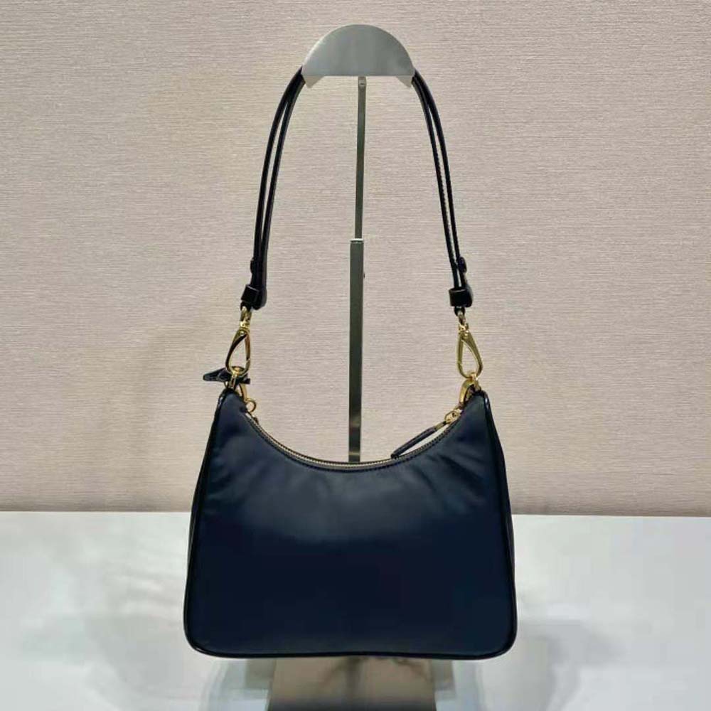 Prada Women Re-Nylon and Brushed Leather Mini-bag-Black 3 Prada Women Re-Nylon and Brushed Leather Mini-bag-Black - Image 3