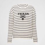 Prada Women Wool and Cashmere Crew-neck Sweater-White