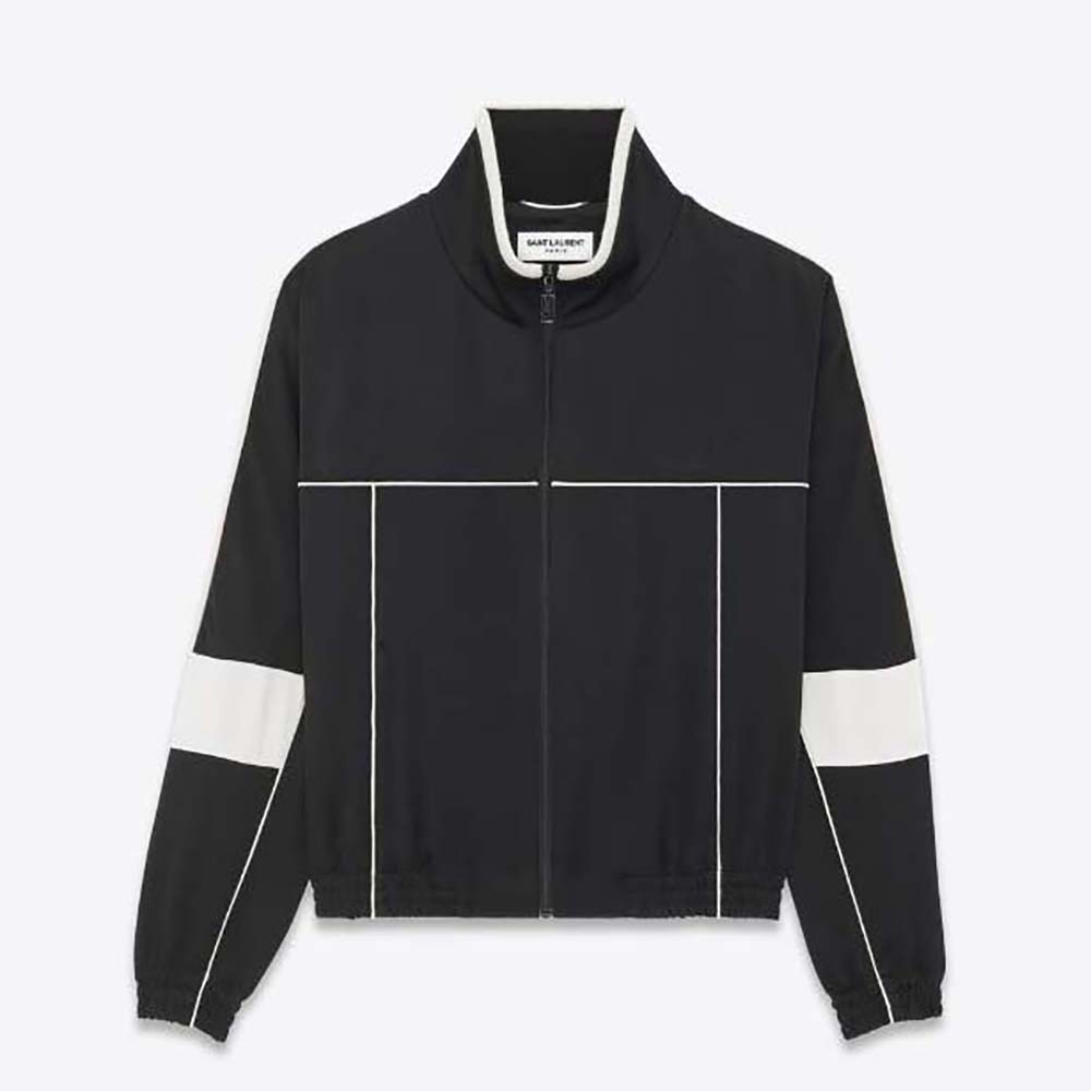 Saint Laurent YSL Men Saint Laurent Teddy Jacket in Satin Crepe-Black