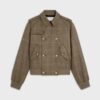 Celine Women Bomber Jacket in Prince of Wales Flannel 11 Celine Women Bomber Jacket in Prince of Wales Flannel