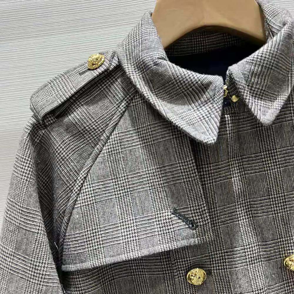 Celine Women Bomber Jacket in Prince of Wales Flannel 6 Celine Women Bomber Jacket in Prince of Wales Flannel - Image 6