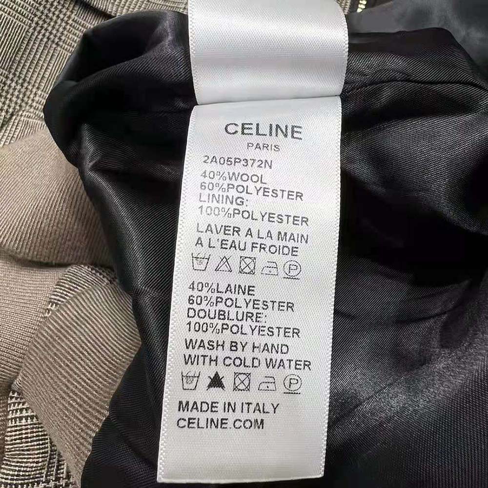 Celine Women Bomber Jacket in Prince of Wales Flannel 9 Celine Women Bomber Jacket in Prince of Wales Flannel - Image 9