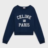 Celine Women Celine Paris 16 Sweatshirt in Cotton Fleece-Navy