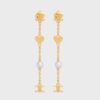 Celine Women Cœur Celine Charms Earrings in Brass with Gold Finish and Resin Pearl