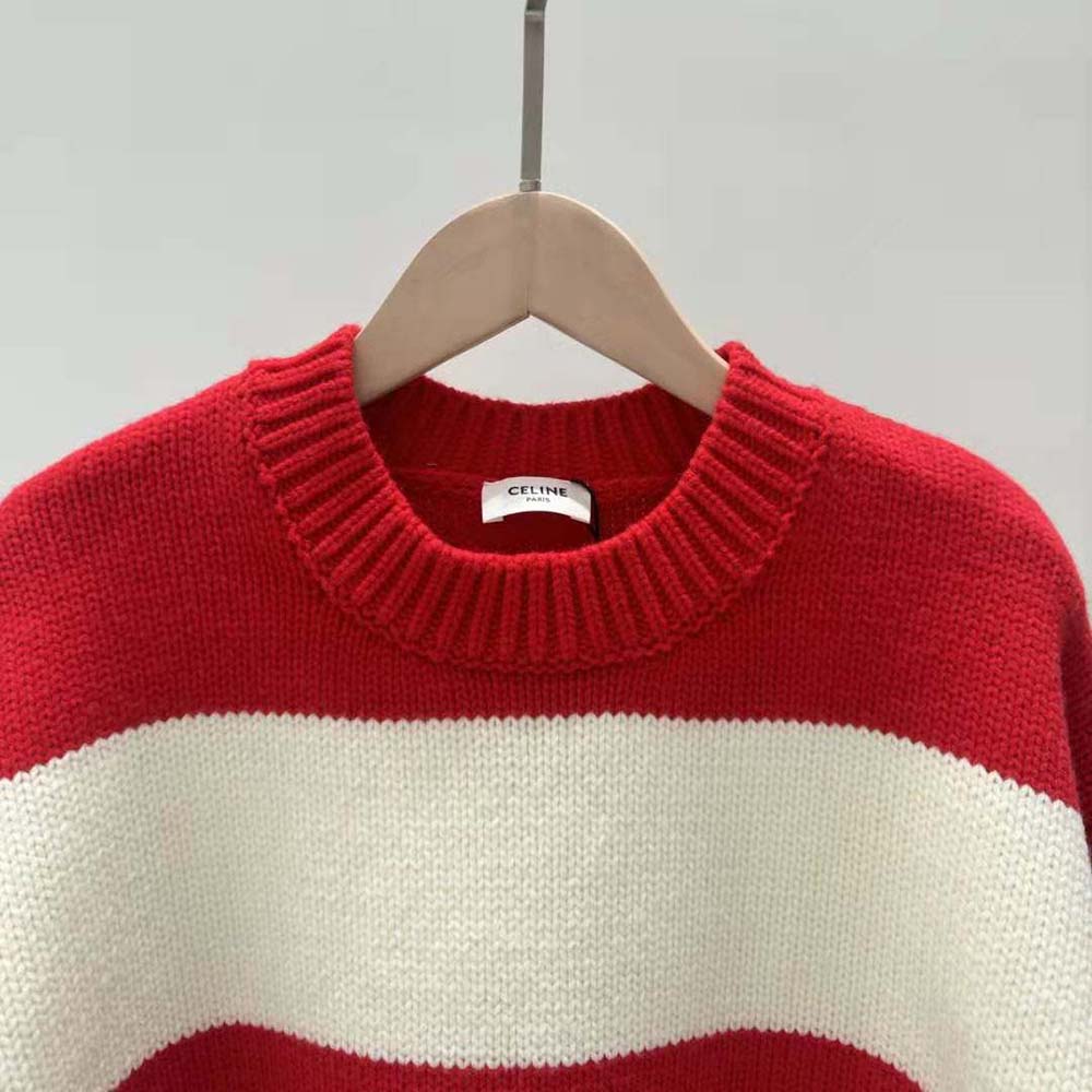 Celine 2022 Striped Sweater - Red Knitwear, Clothing - CEL253715
