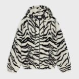 Celine Women Jacket in Tiger-print Fleece-White