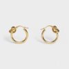 Celine Women Knot Small Hoops in Brass with Gold Finish