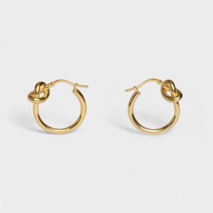 Celine Women Knot Small Hoops in Brass with Gold Finish