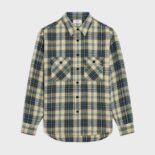 Celine Women Loose Shirt in Checked Cotton