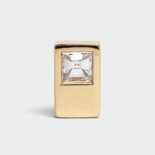 Celine Women Sentimental Double Square Stud in Yellow Gold and Diamond