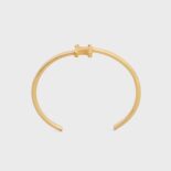 Celine Women Triomphe Asymmetric Cuff in Brass with Gold Finish