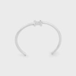 Celine Women Triomphe Asymmetric Cuff in Brass with Rhodium Finish