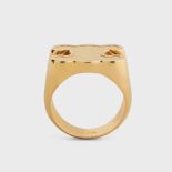Celine Women Triomphe Chevalière Ring in Brass with Gold Finish