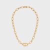 Celine Women Triomphe Link Necklace in Brass with Gold Finish