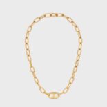 Celine Women Triomphe Link Necklace in Brass with Gold Finish