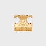 Celine Women Triomphe Medium Hair Claw in Zamak and Steel with Gold Finish
